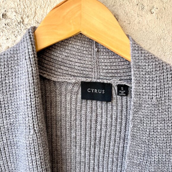 Cyrus Knit Open Cardigan Long Gray Size S - Picture 3 of 5